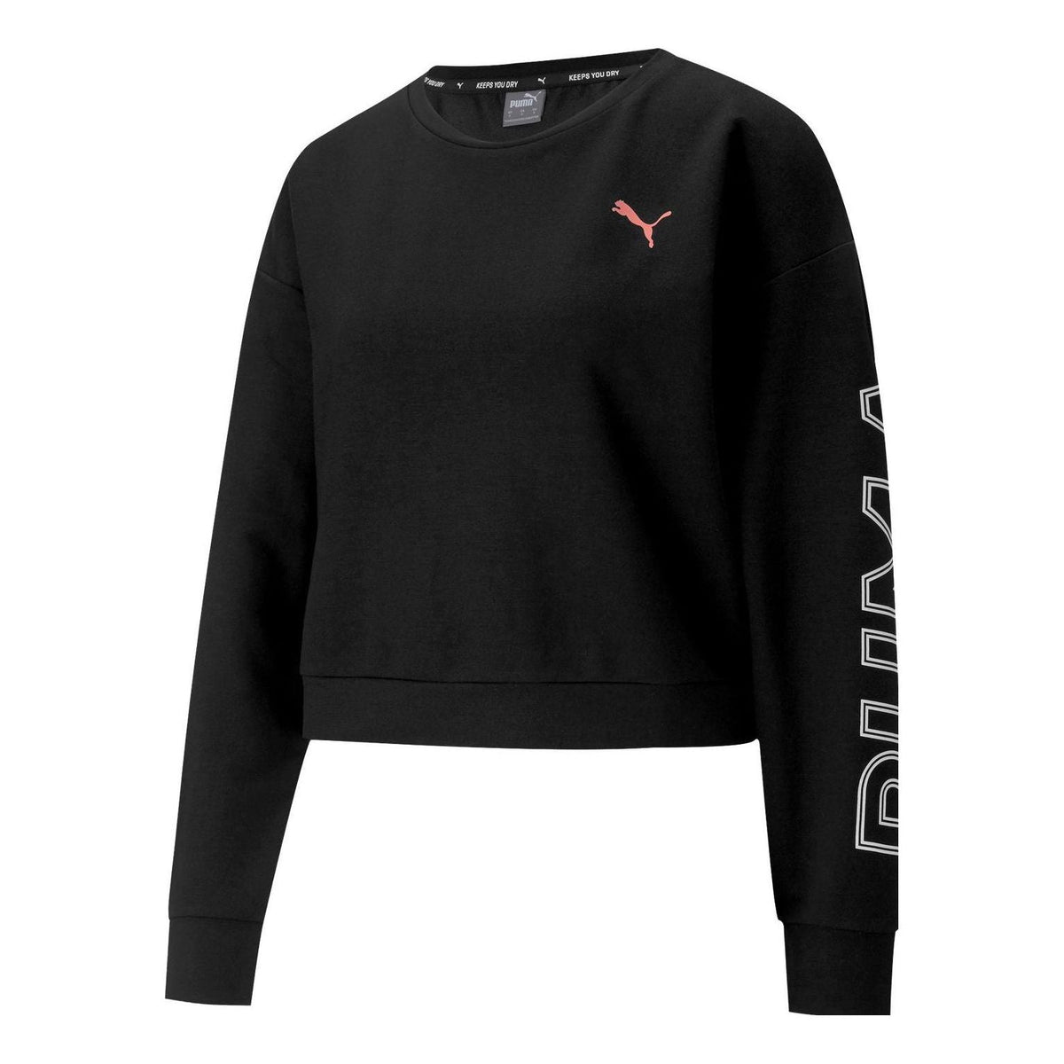 (WMNS) PUMA Modern Sports Crewneck Sweatshirt 'Black White Pink' 585259-61