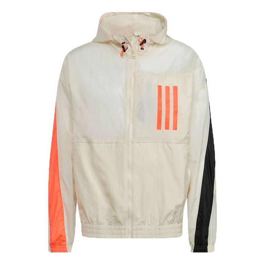 adidas M Wnd Mo Ther Casual Sports Hooded Jacket Creamy White H39836