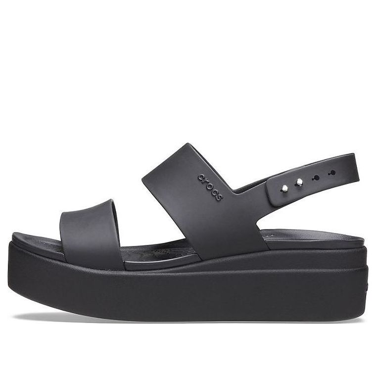 (WMNS) Crocs Brooklyn Thick Sole Casual Black Sandals 206453-060
