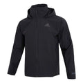 Men's adidas Traveer Rr J Athleisure Casual Sports Woven Solid Color Logo Stripe Hooded Jacket Black HG6016