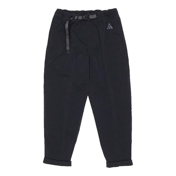 Men's Nike x ACG Solid Color Splicing Belt Waterproof Breathable Athleisure Casual Sports Pants Autumn Black CV0661-010