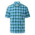 Men's Burberry Plaid Casual Short Sleeve Shirt Blue Green Plaid 80010391