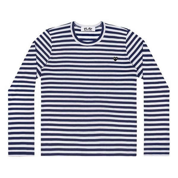 COMME des GARCONS PLAY Small Logo Stripe Long Sleeves Tee 'Blue White AZ-T210-051-1