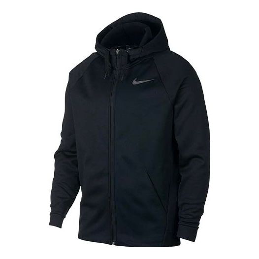 Nike Solid Color Casual Sports Knit Hooded Jacket Black 931997-010