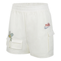 (WMNS) Nike Sportswear Solid Color Logo Flowers Big Pocket Woven Casual Shorts White DV3205-133