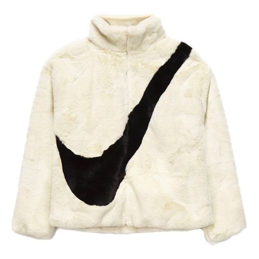 (WMNS) Nike Sportswear Plush Faux Fur Teddy Sherpa Jacket 'White' CU6558-238