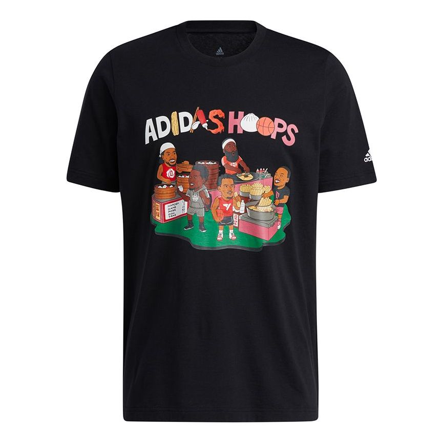 adidas China S1 Tee Casual Basketball Sports Breathable Short Sleeve Black HB6168
