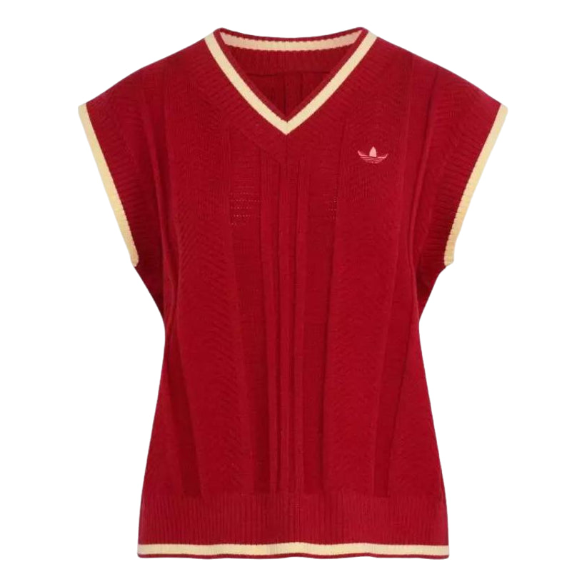 (WMNS) adidas Cable Knit Vest Asia SIzing 'Team Victory Red' KR7063