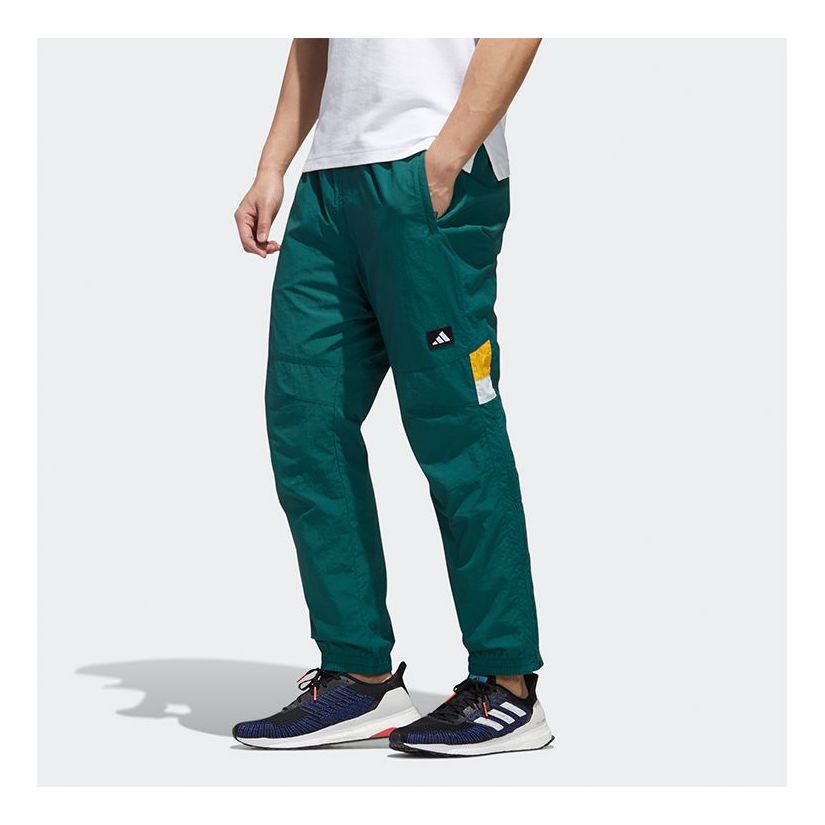 adidas Ub Pnt Double logo Colorblock Casual Sports Pants Forest Green GM4440
