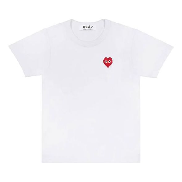 COMME des GARCONS PLAY Basic Invasers T-Shirt Red Emblem 'White' AZ-T322-051-3