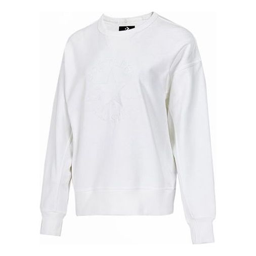 (WMNS) Converse Chuck Taylor All Star Sweatshirts Asia Sizing 'White' 10019811-A07