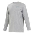 Men's Y-3 Logo Pattern Micro Mark Casual Long Sleeves Round Neck Gray T-Shirt GK4516