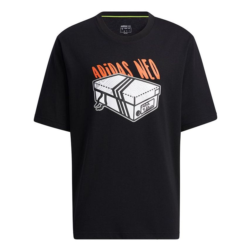 adidas neo M Brlv Tee1 Casual Sports Breathable Short Sleeve Black H59447