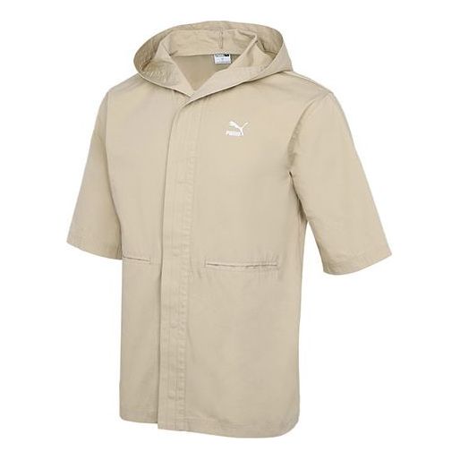 PUMA Loose Hooded Casual Sports Short sleeved Jacket 'Beige' 533733-12
