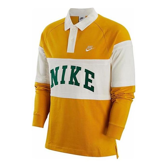 Nike long sleeves logo polo shirt 'Yellow' FJ1175-747
