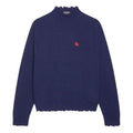Balenciaga Double B Highneck Wool Knit Sweater 'Blue' 682010T16274011