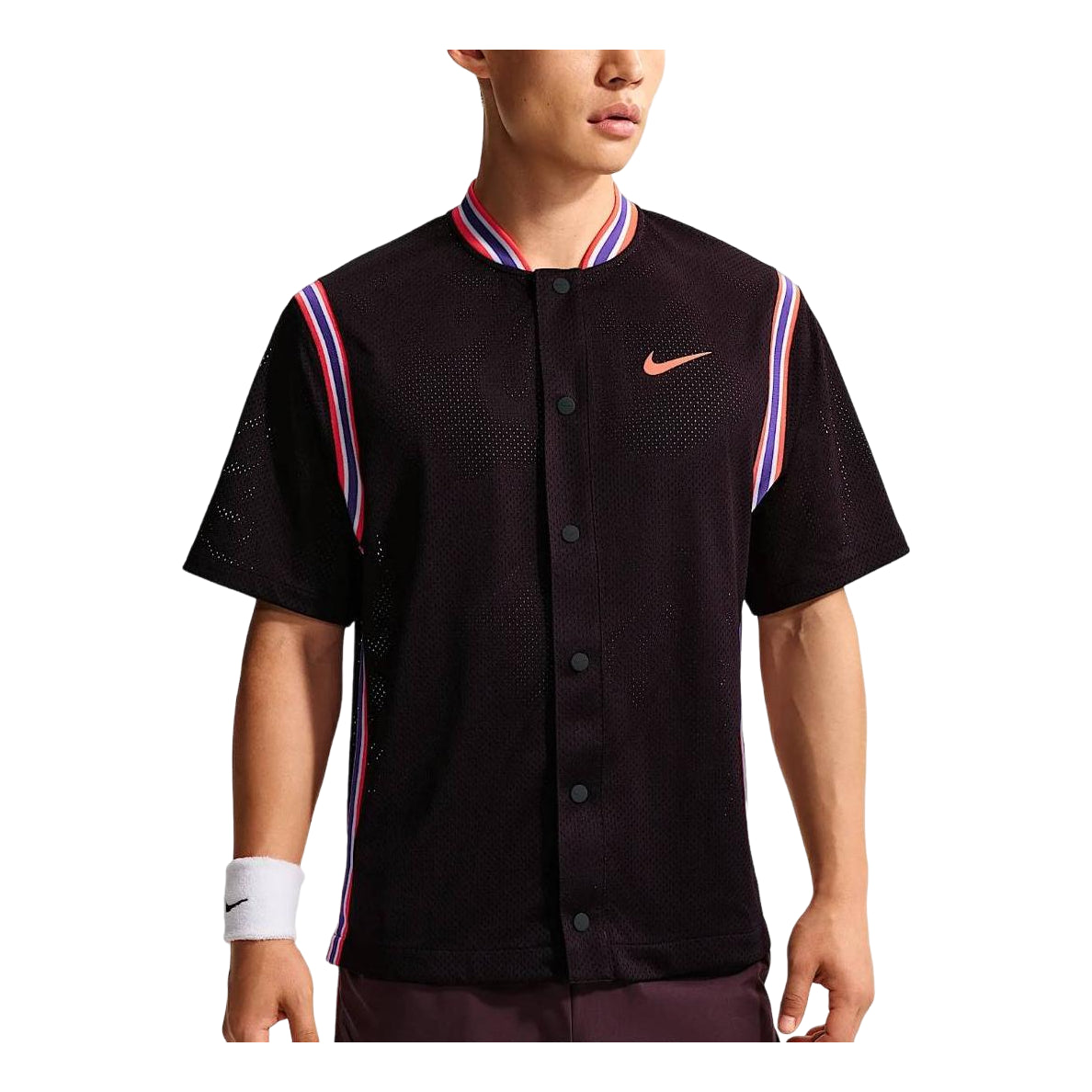 Nike Court Slam x Carlos Alcaraz Dri-FIT Snap-on Jersey Asia Sizing 'Magenta Gray Bright Deep Red' IM6612-647
