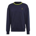 Men's adidas Solid Color Logo Athleisure Casual Sports Pullover Round Neck Blue HE6652