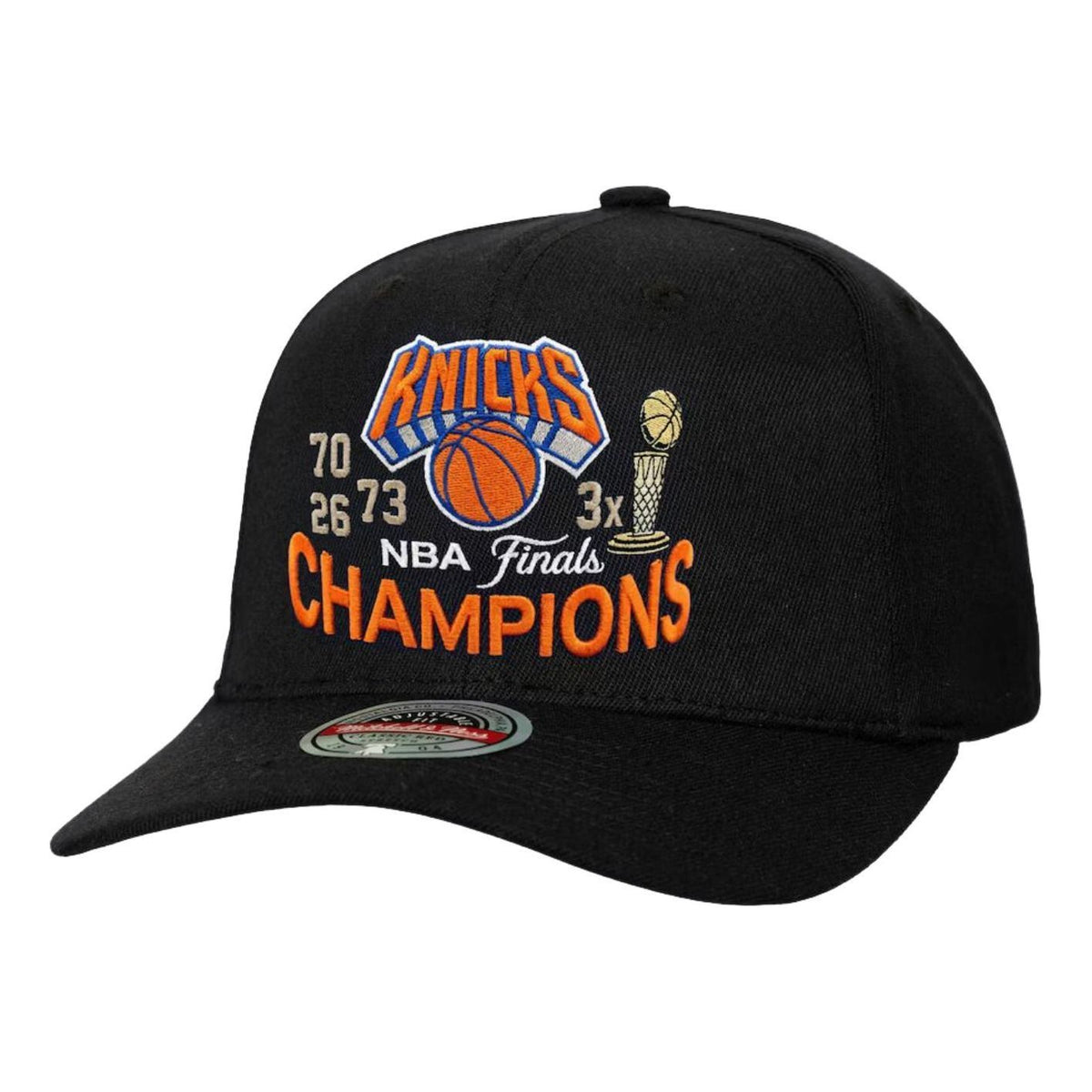 Mitchell & Ness New York Knicks Three-Time NBA Finals Champions Trophy Stretch Snapback Hat 'Black' 204510524